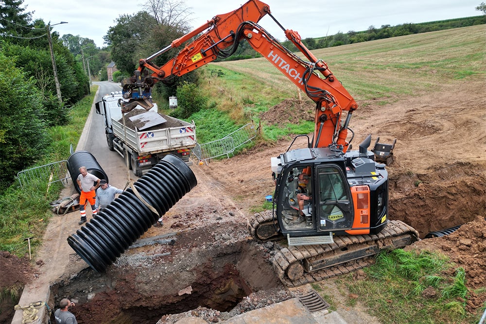 Réduire les inondations grâce aux tuyaux en polyéthylène : défi remporté à Ham-sur-Heure-Nalinnes 1