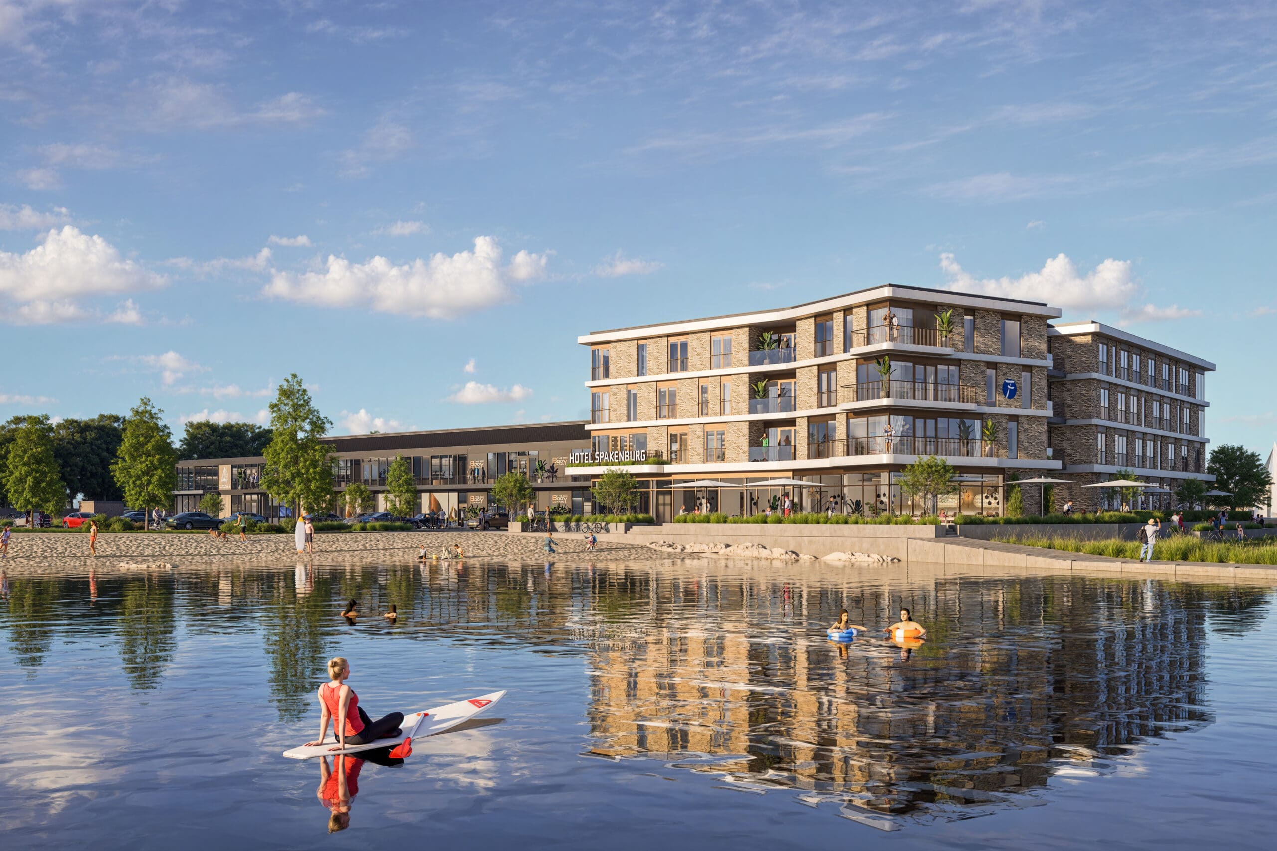 Vue panoramique sur la plage et l’eau depuis l’Hôtel Spakenburg 1