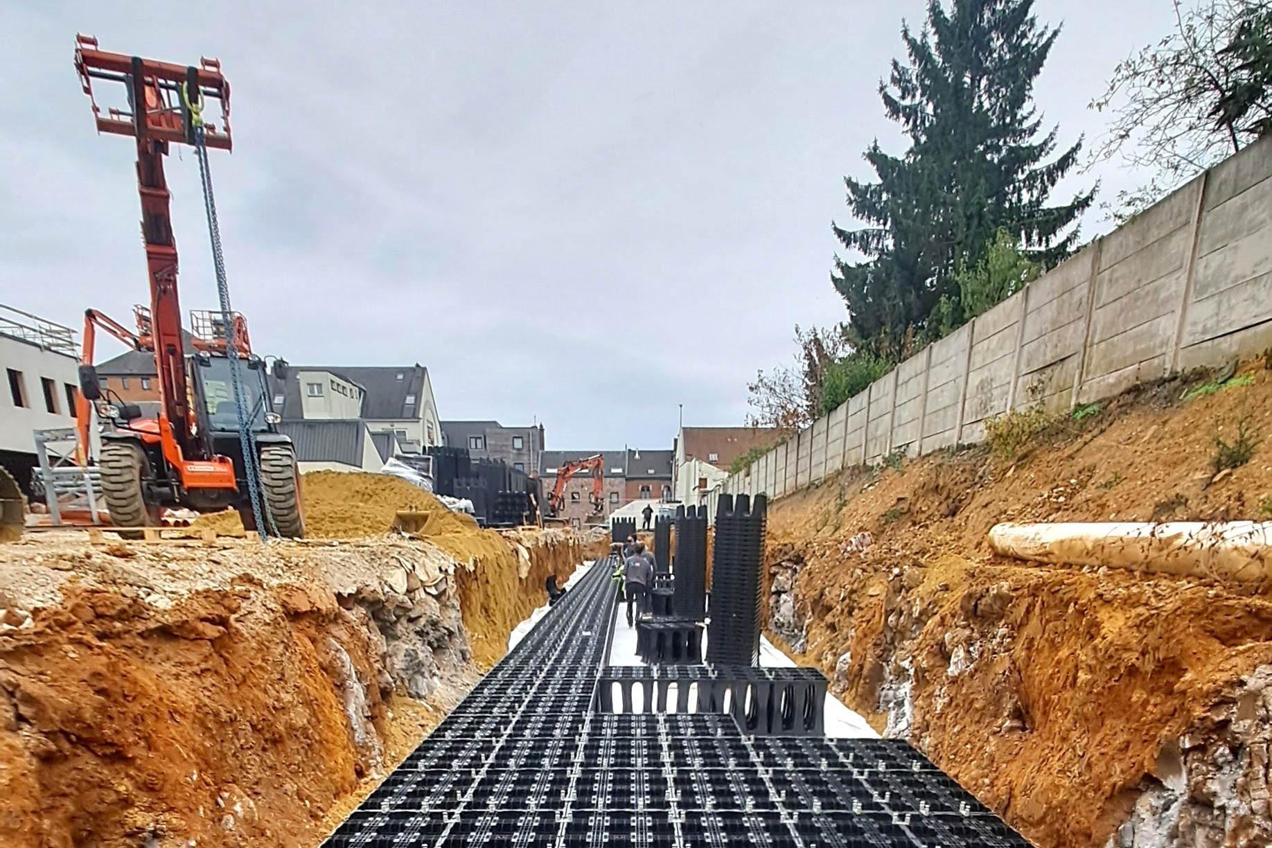 Gestion des eaux pluviales pour le Colruyt à Saint-Servais 1