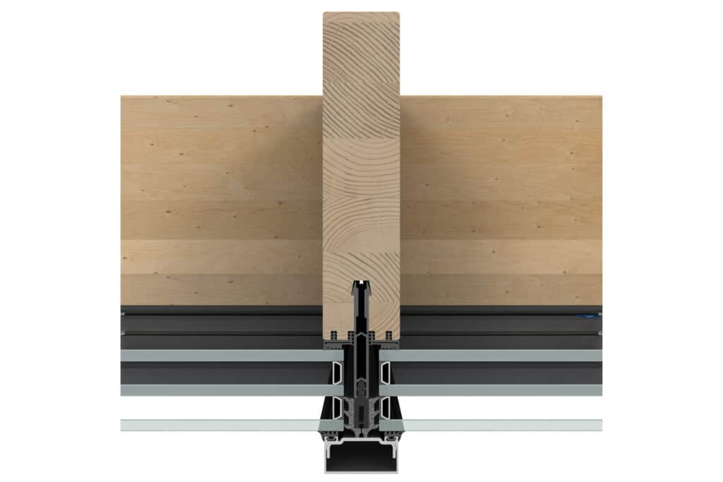 Reynaers Aluminium élargit son portefeuille avec TimberWall 50, son premier mur-rideau hybride bois-aluminium 4